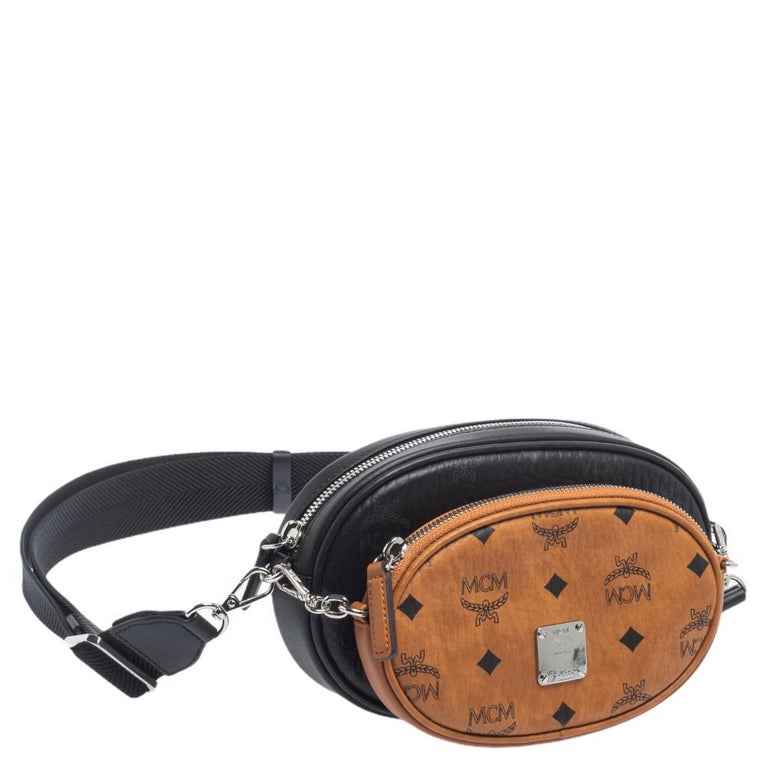 MCM Black/Cognac Visetos Coated Canvas Essential Multifunction