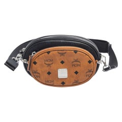 MCM Black/Cognac Visetos Coated Canvas Essential Multifunction Crossbody Bag