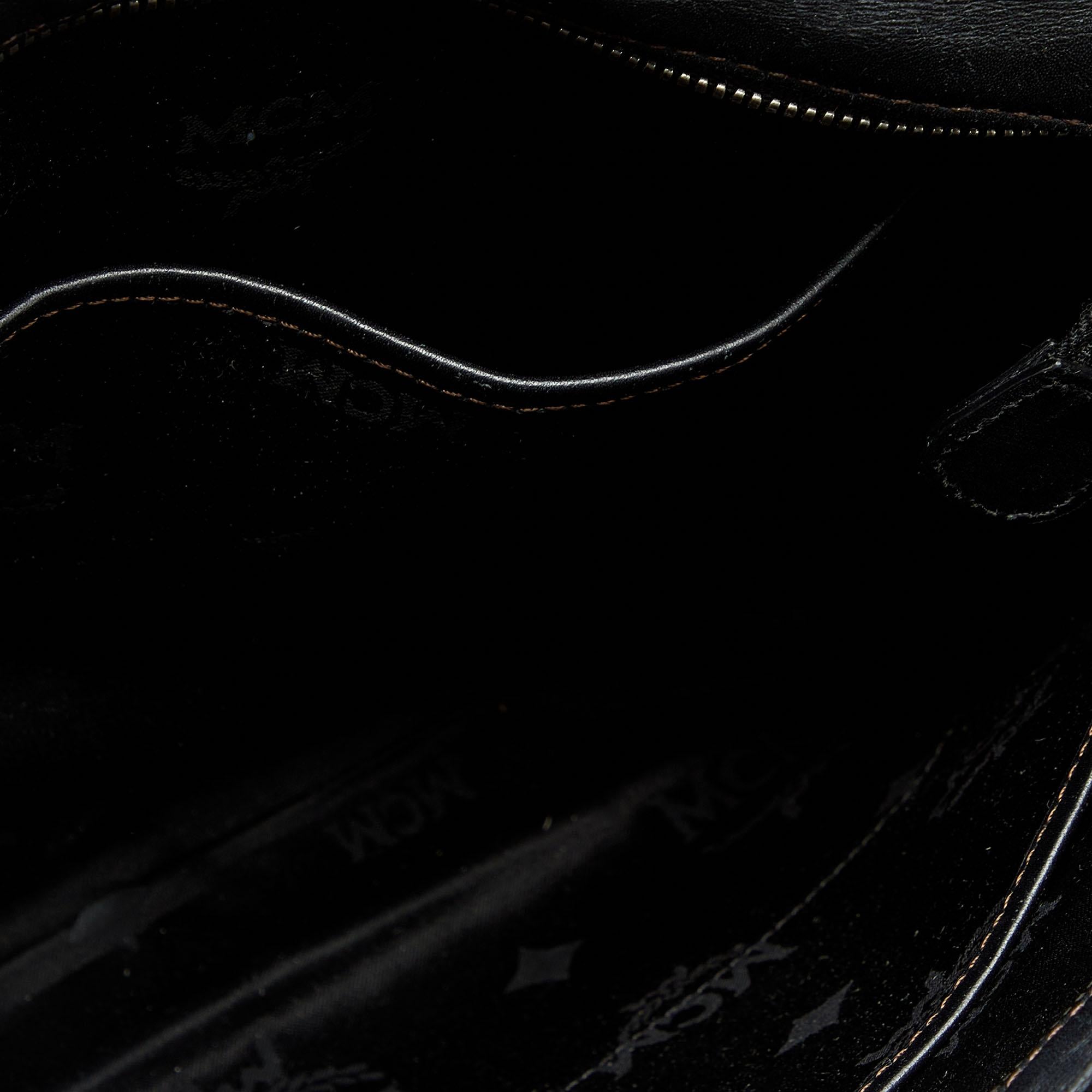 MCM Black/Grey Coated Canvas and Leather Crossbody Bag 2