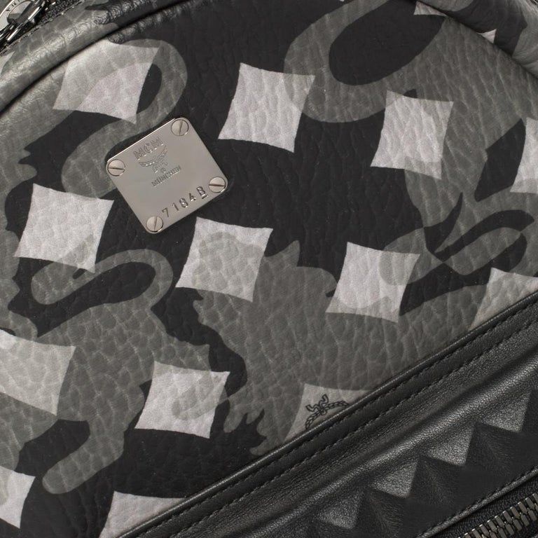 MCM Black/Grey Munich Lion Camo Print Coated Canvas and  display picture 1