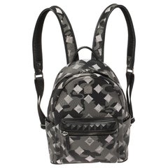 MCM Black/Grey Munich Lion Camo Print Coated Canvas and Leather Stark Backpack