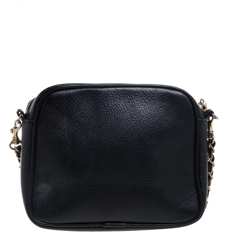 MCM Black Leather Camera Crossbody Bag at 1stDibs