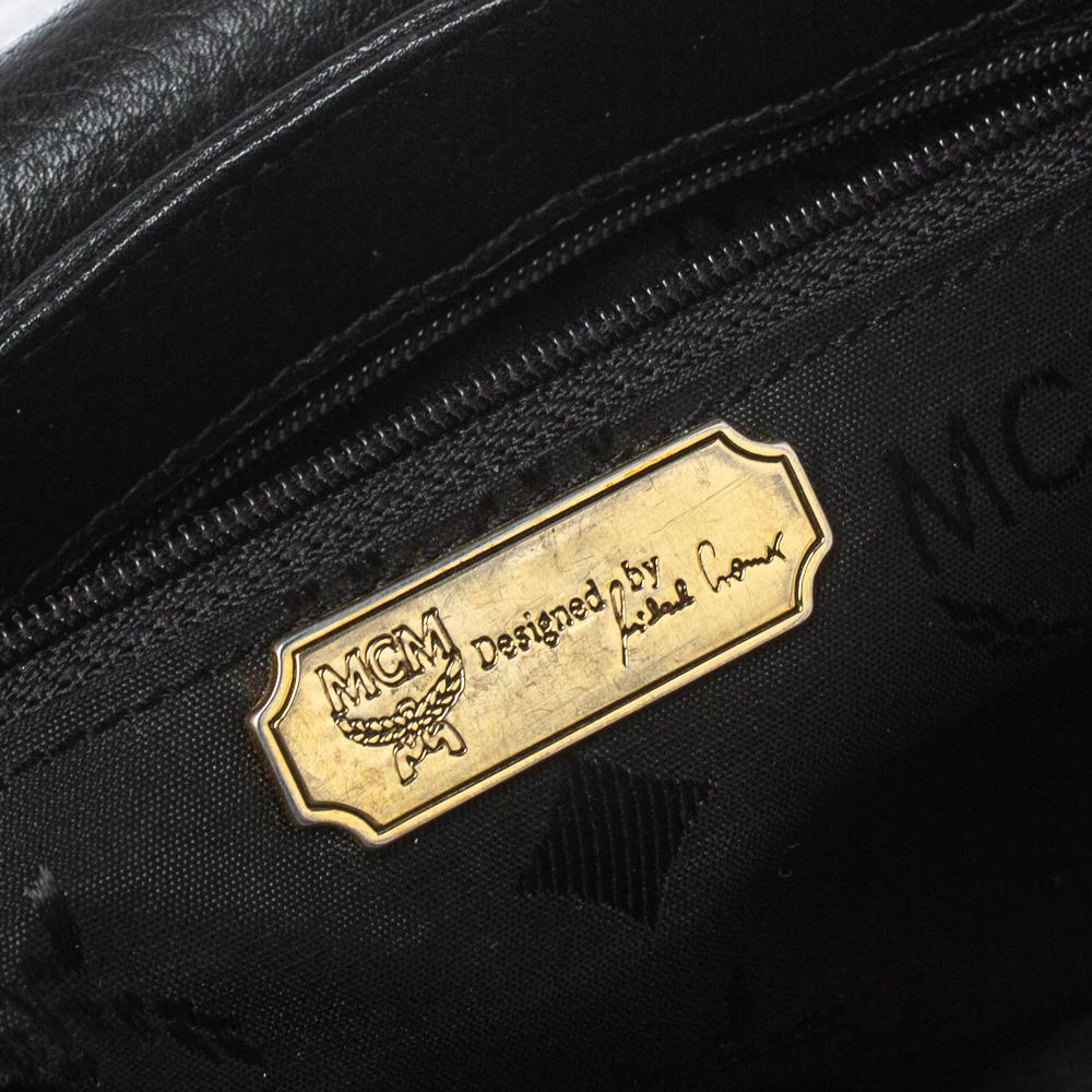 MCM Black Leather Flap Crossbody Bag 1