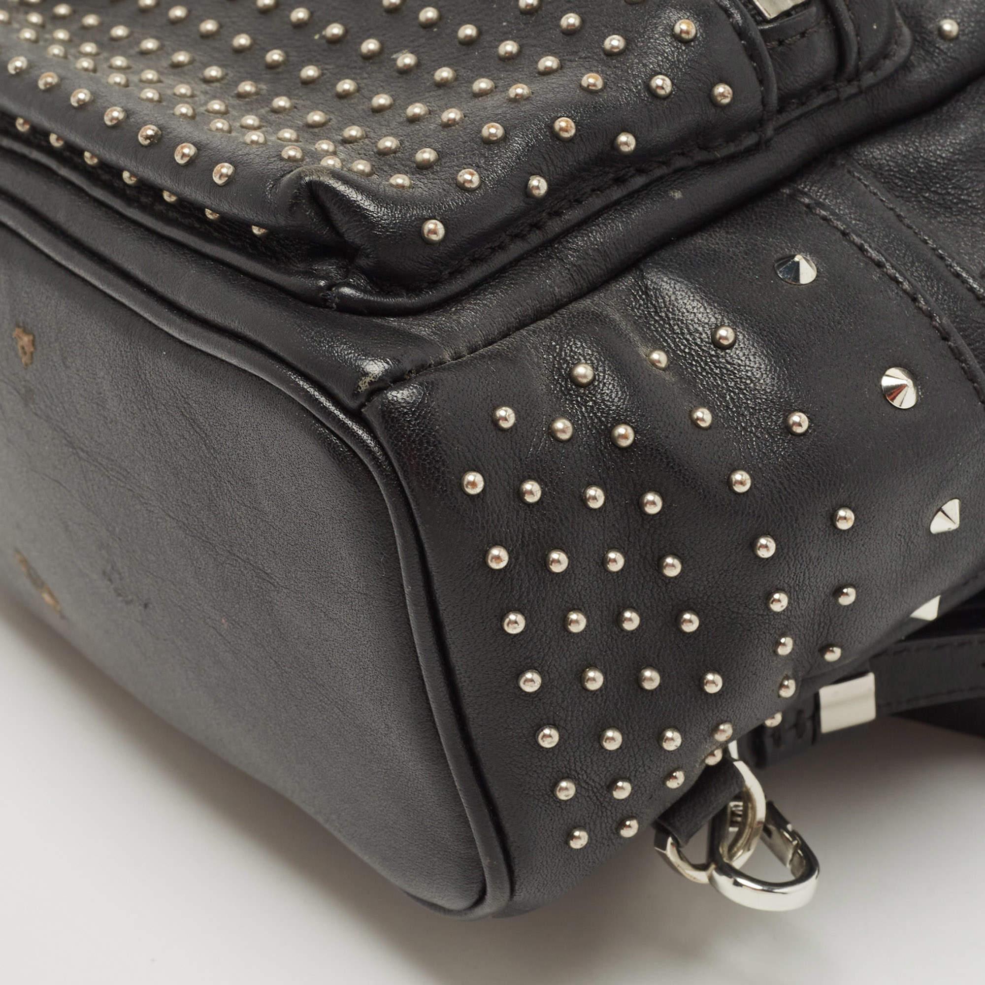 MCM Black Leather Mini Studded Stark-Bebe Boo Backpack 3