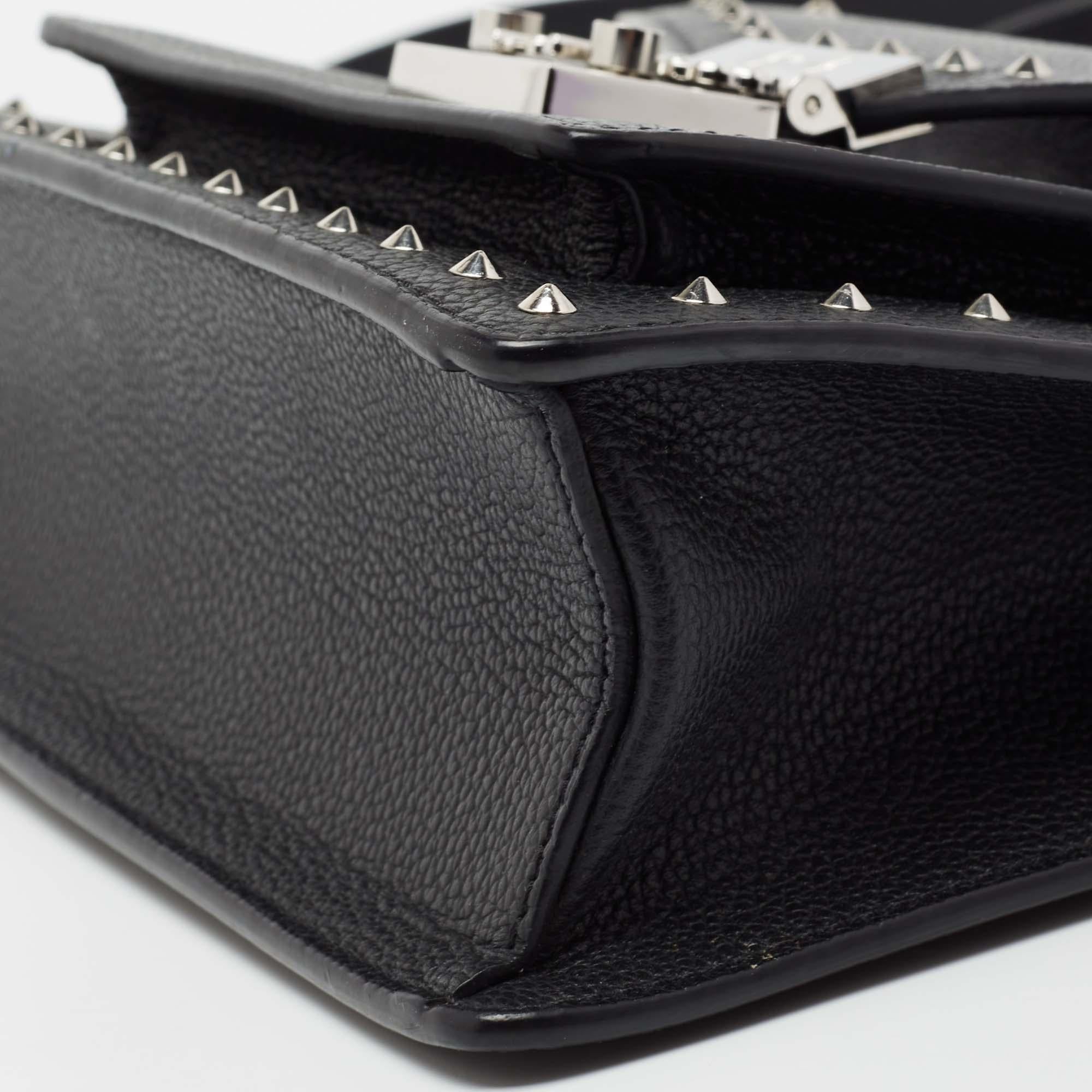 MCM Black Leather Patricia Studded Top Handle Bag 3