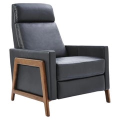 Fauteuil de relaxation en cuir noir MCM 