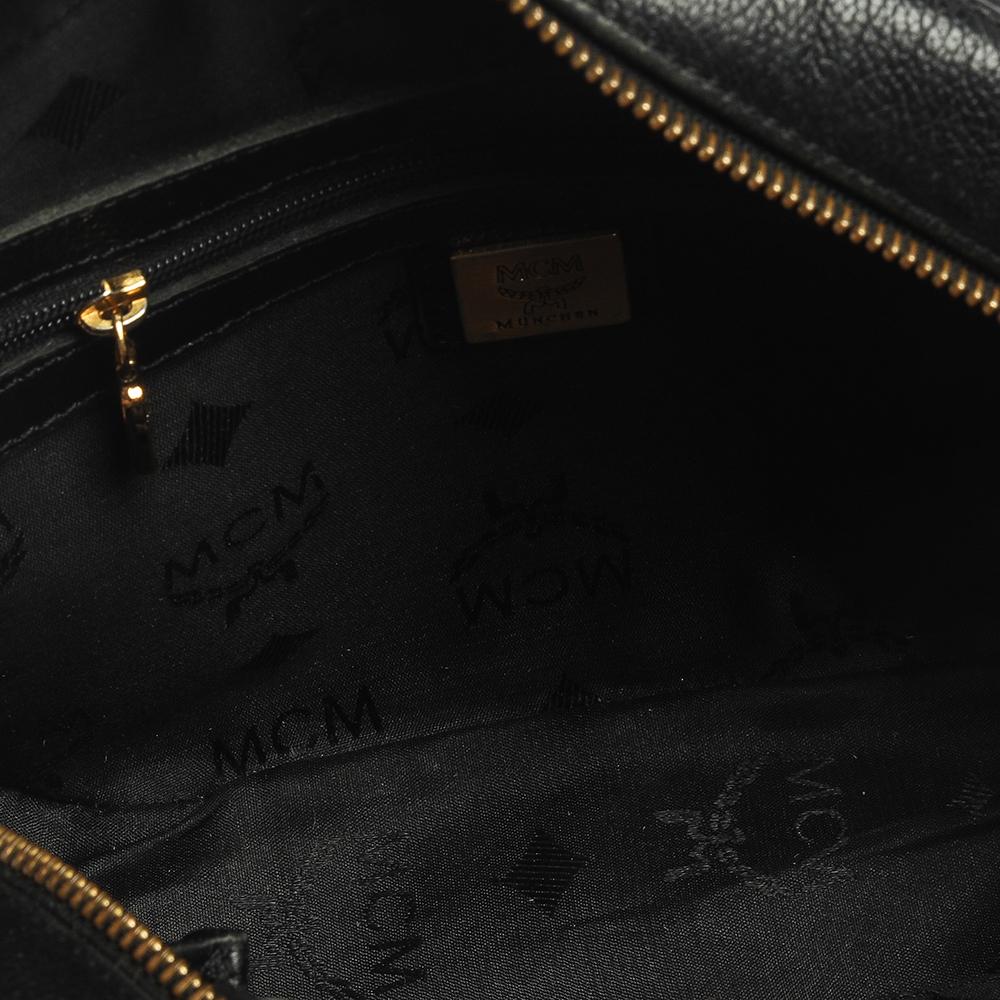 MCM Black Leather Studded Camera Shoulder Bag 3