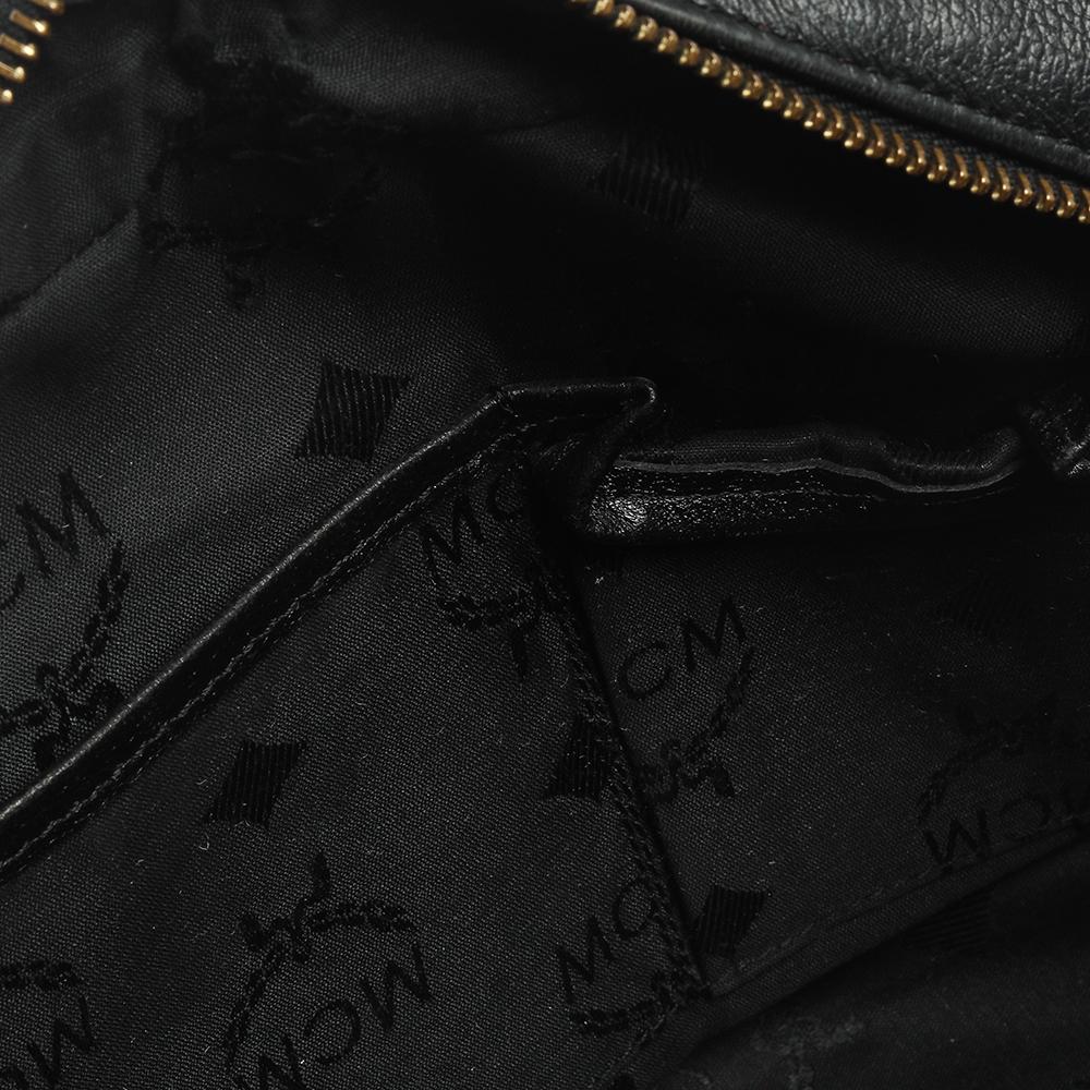 MCM Black Leather Studded Camera Shoulder Bag 4
