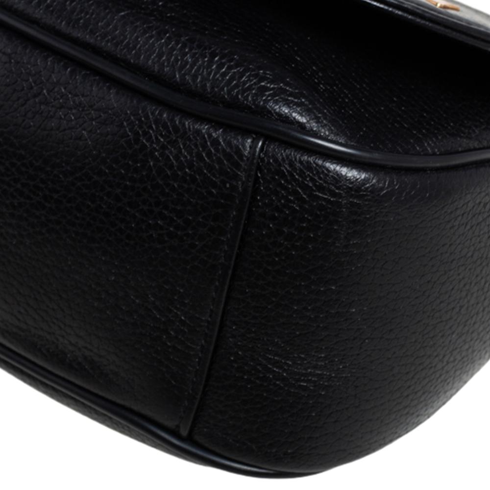MCM Black Leather Studded Flap Shoulder Bag 1