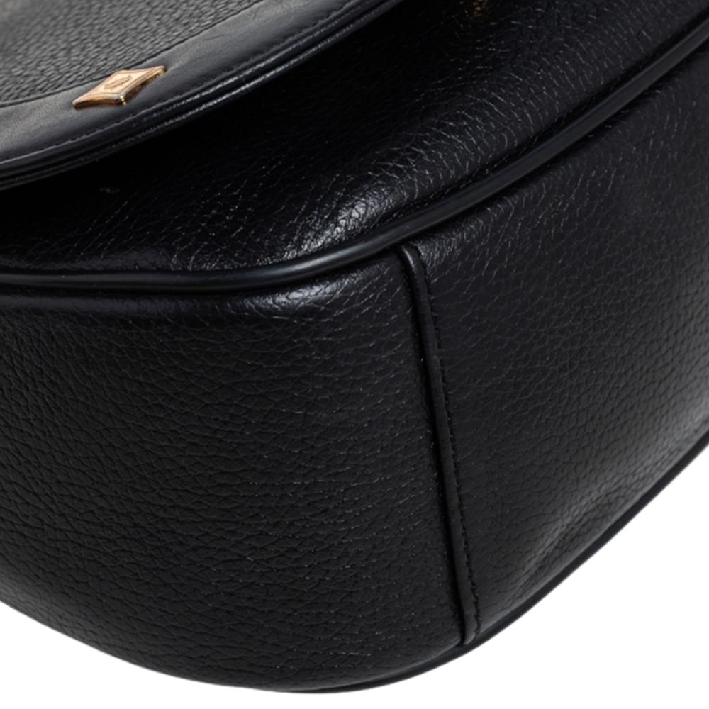 MCM Black Leather Studded Flap Shoulder Bag 2