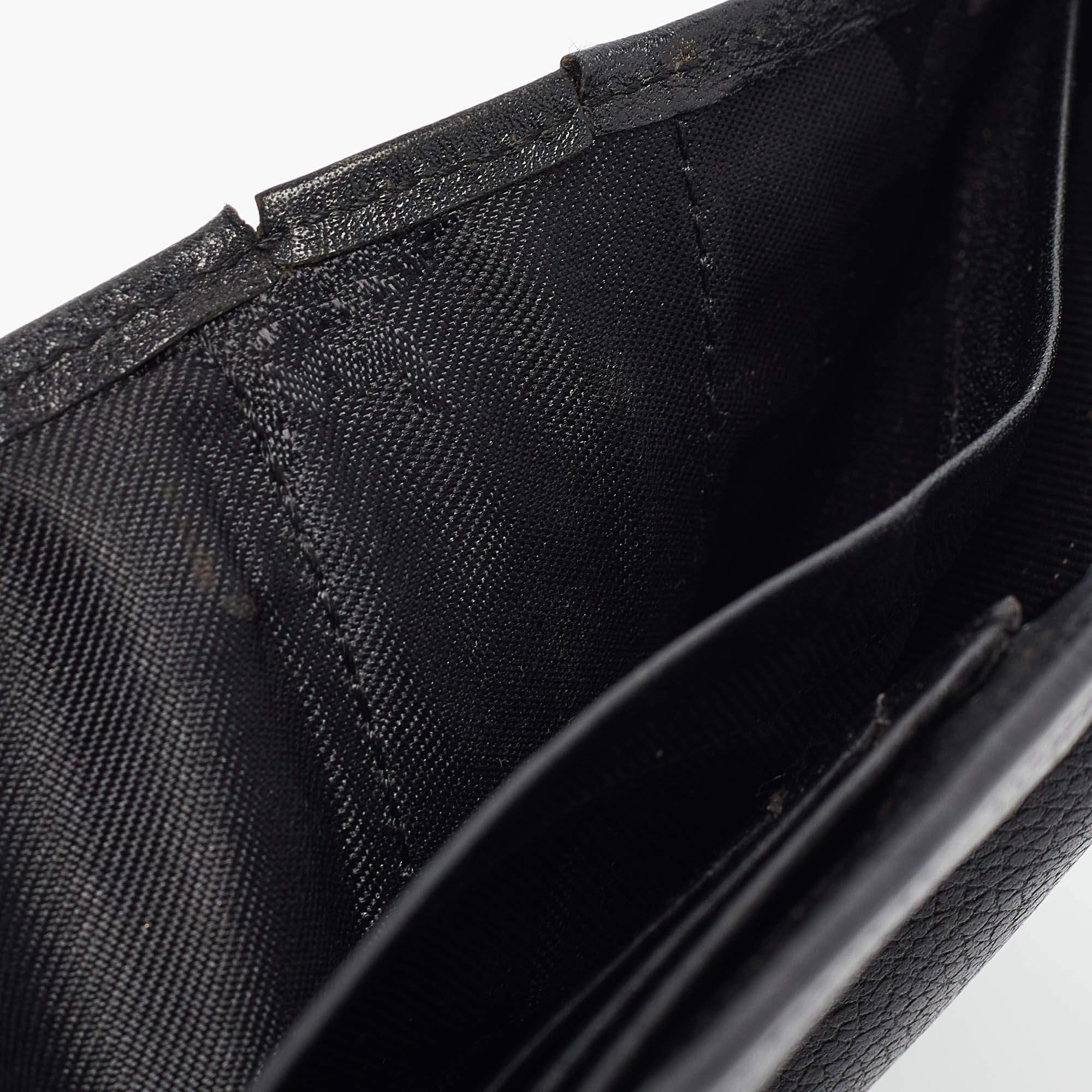Women's MCM Black Leather Studded Trifold Compact Wallet For Sale