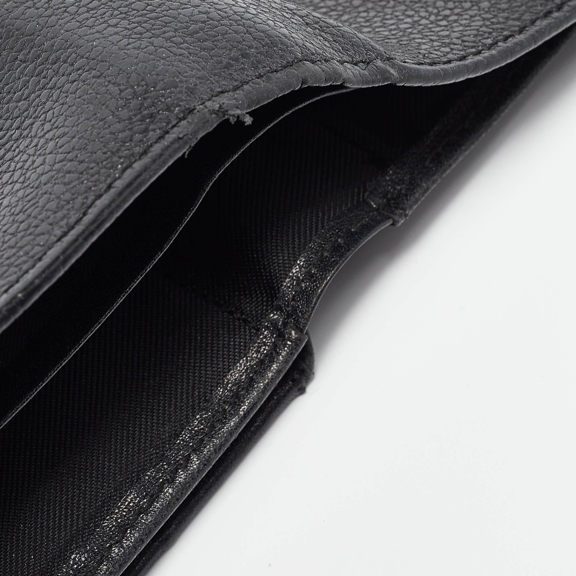 MCM Black Leather Studded Trifold Compact Wallet For Sale 3