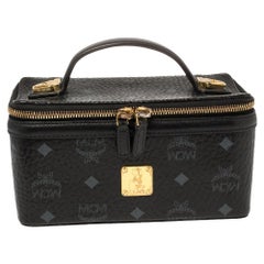 MCM Black Leather Visetos Rockstar Vanity Case