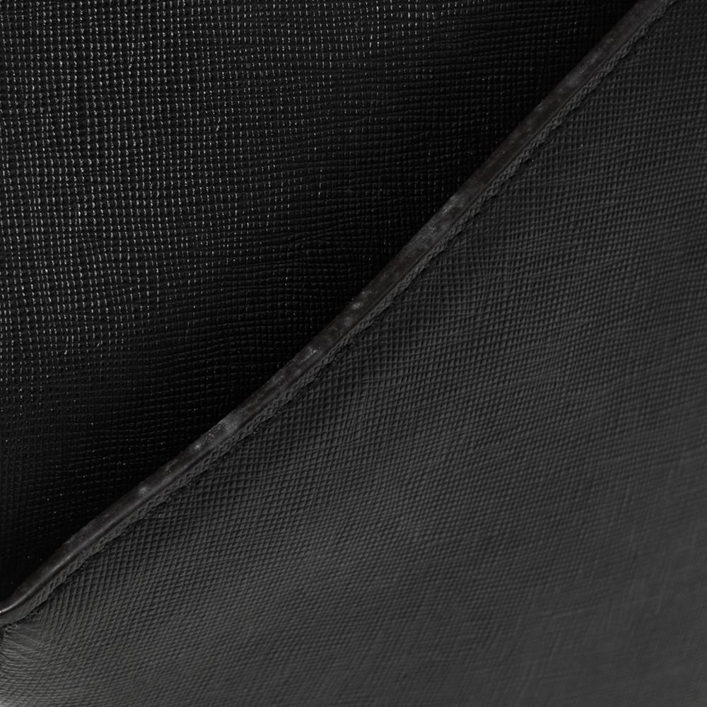MCM Black Leather Zip Messenger Bag 3