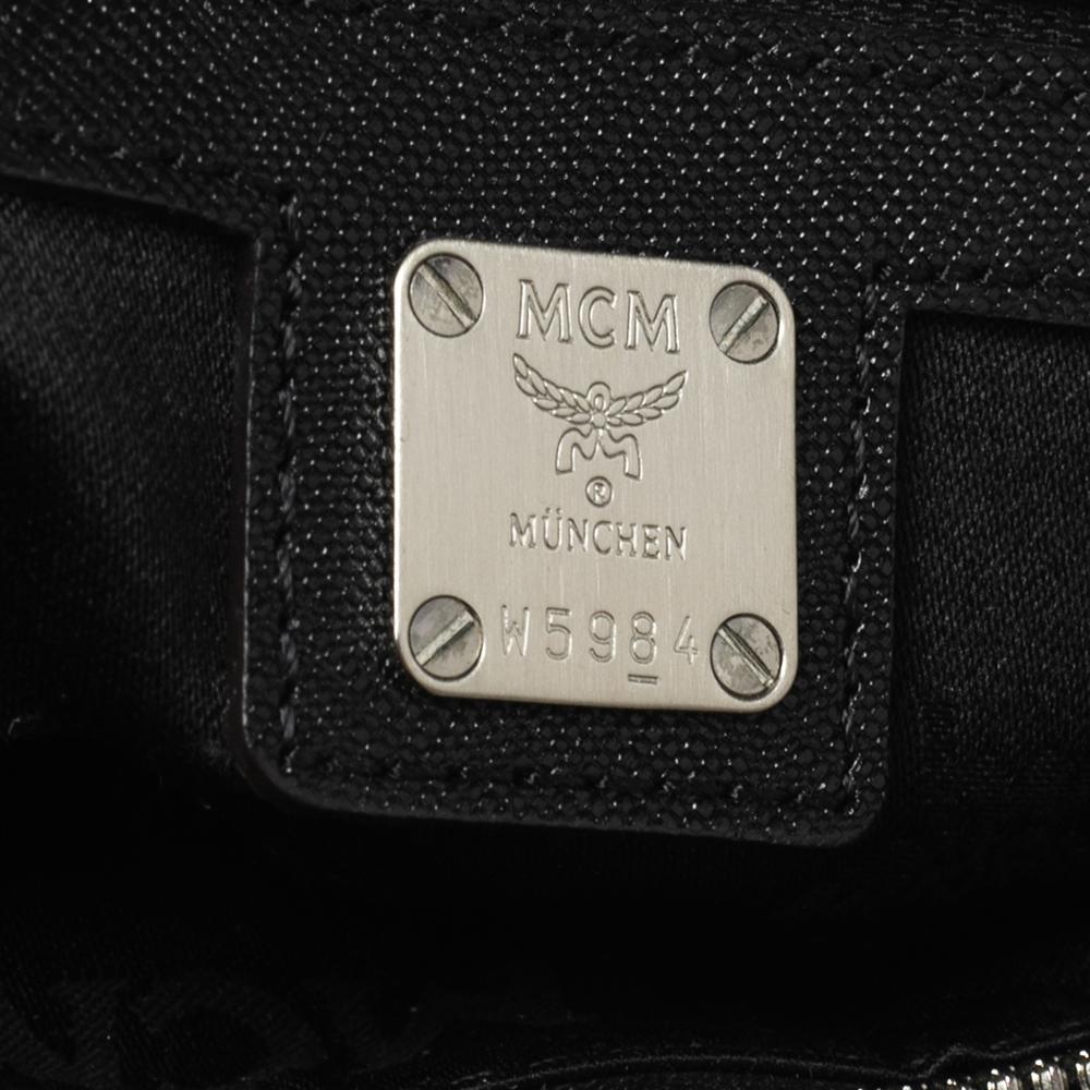 MCM Black Leather Zip Messenger Bag 1