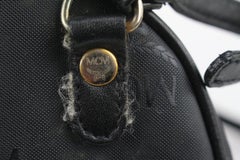 MCM Visetos Barrel Bag Crossbody mit schwarzem Monogramm 3MCM108, MCM