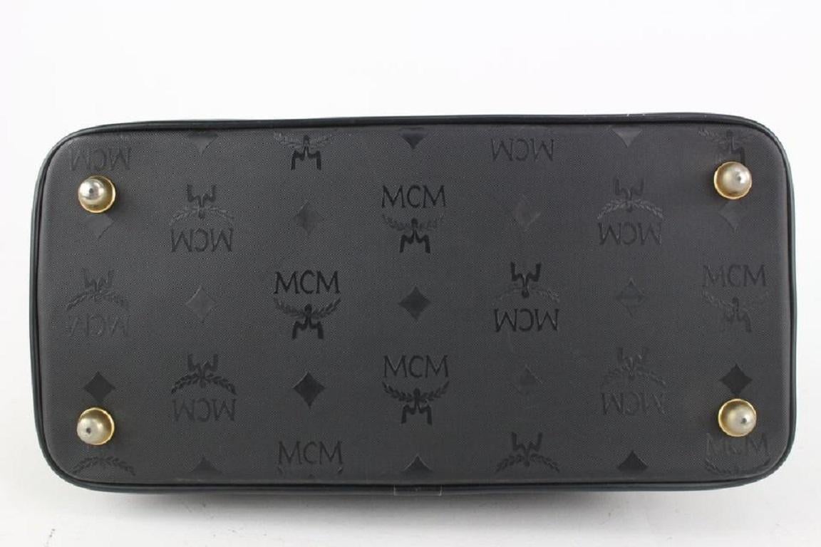 MCM Black Monogram Visetos Dome Bag 916mcm95 For Sale 4
