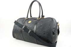 MCM - Sac à main Boston noir avec monogramme Visetos Logo et sangle 121m48