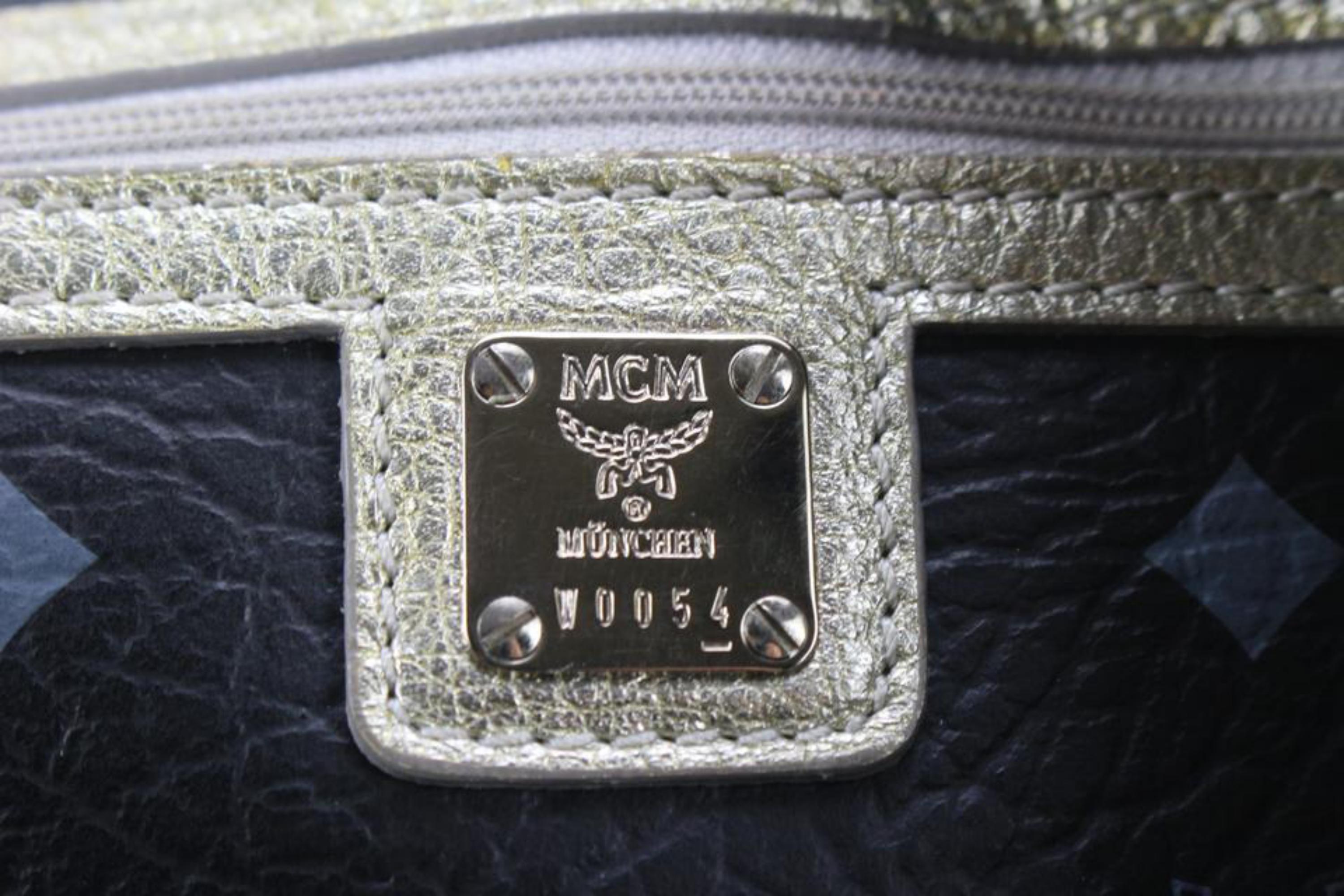 MCM Black Monogram Visetos Logo Lion Liz Tote with Tassel Bag Charm 63m628 3