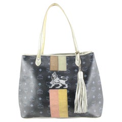 MCM Blue/Grey Leather Mini Milla Tote at 1stDibs