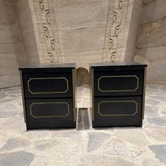 MCM Black Nightstands Styled After Dorothy Draper