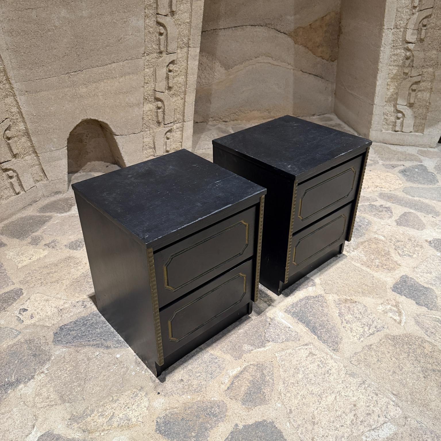 20th Century MCM Black Nightstands Styled After Dorothy Draper For Sale