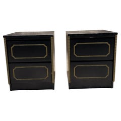 MCM Black Nightstands Styled After Dorothy Draper