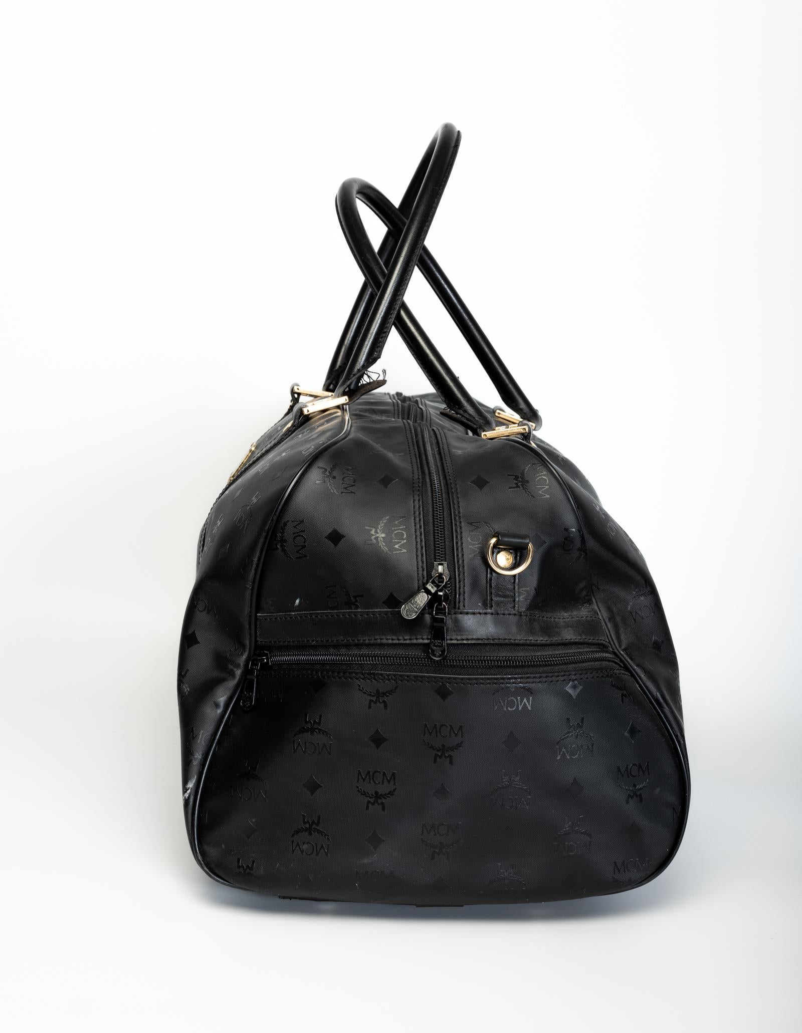 MCM Black Nylon Duffel Bag In Good Condition In Montreal, Quebec