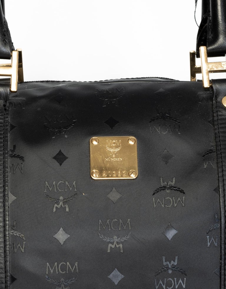 MCM Black Nylon Duffel Bag For Sale at 1stDibs