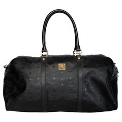 Used MCM Black Nylon Duffel Bag