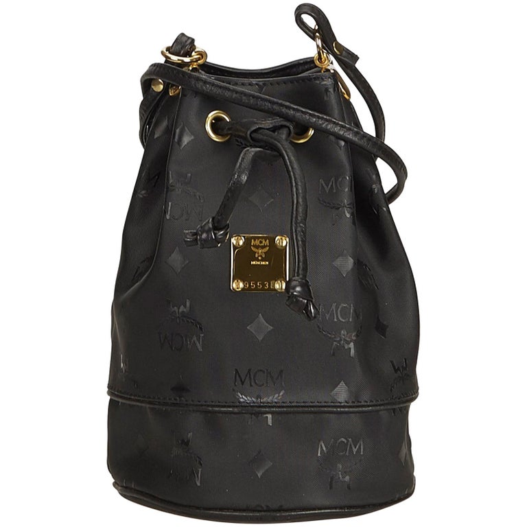 MCM Black Nylon Visetos Bucket Bag at 1stDibs