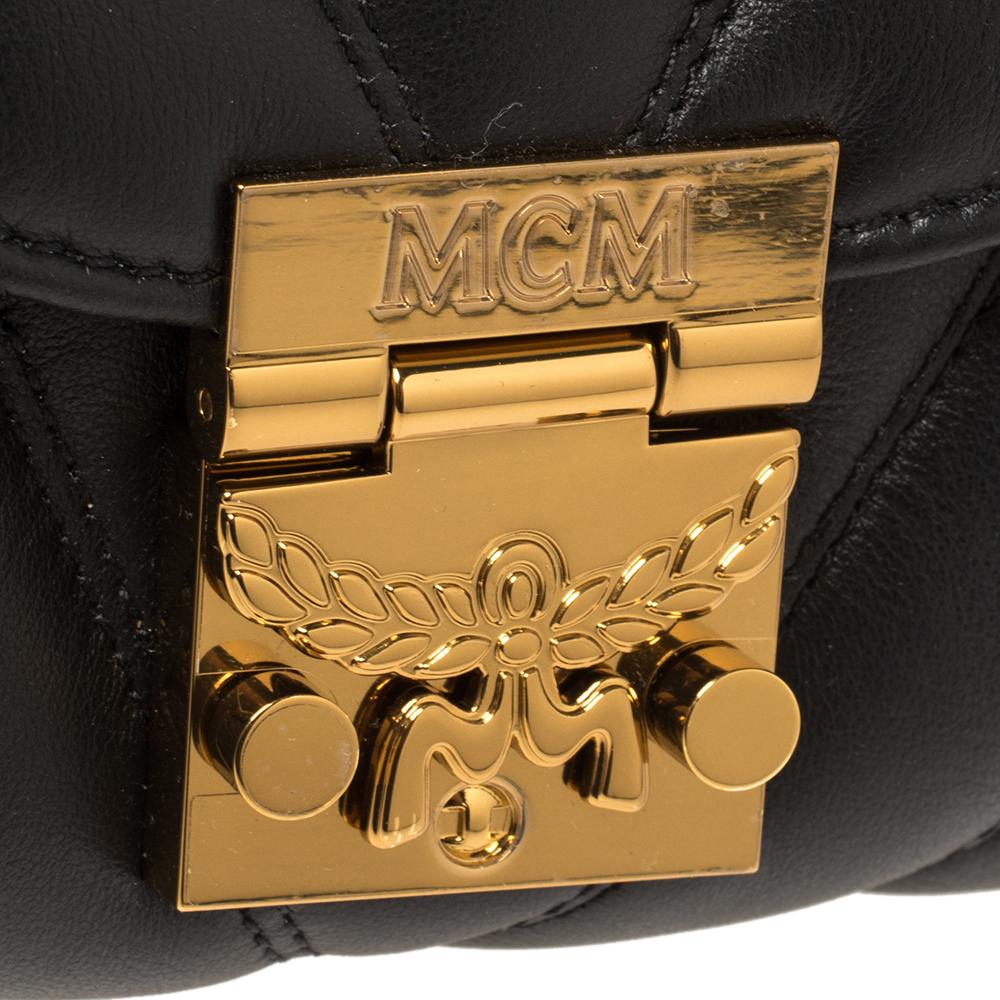 MCM Black Quilted Leather Patricia Belt Bag 3