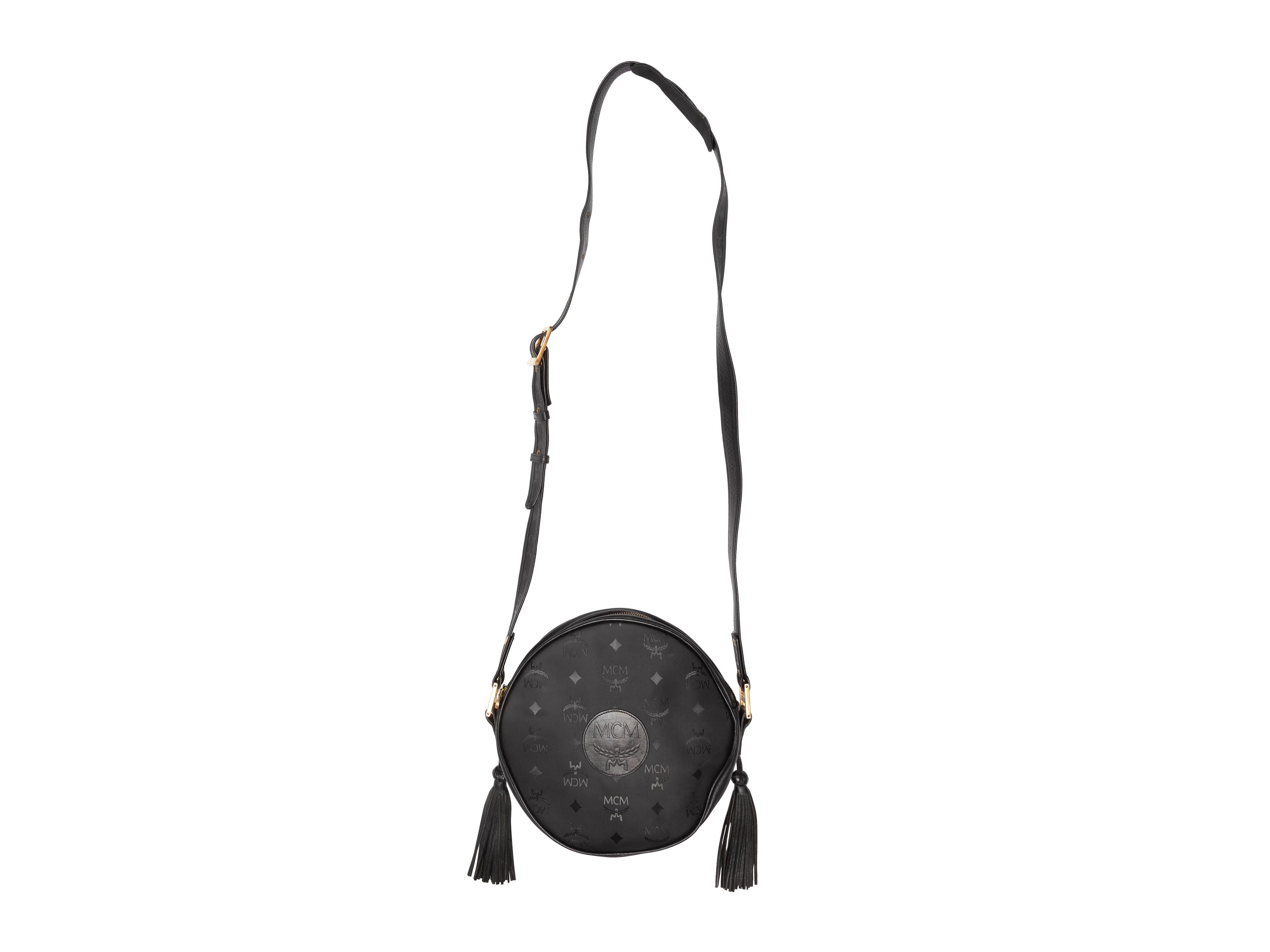 MCM Black Round Leather Crossbody Bag For Sale at 1stDibs