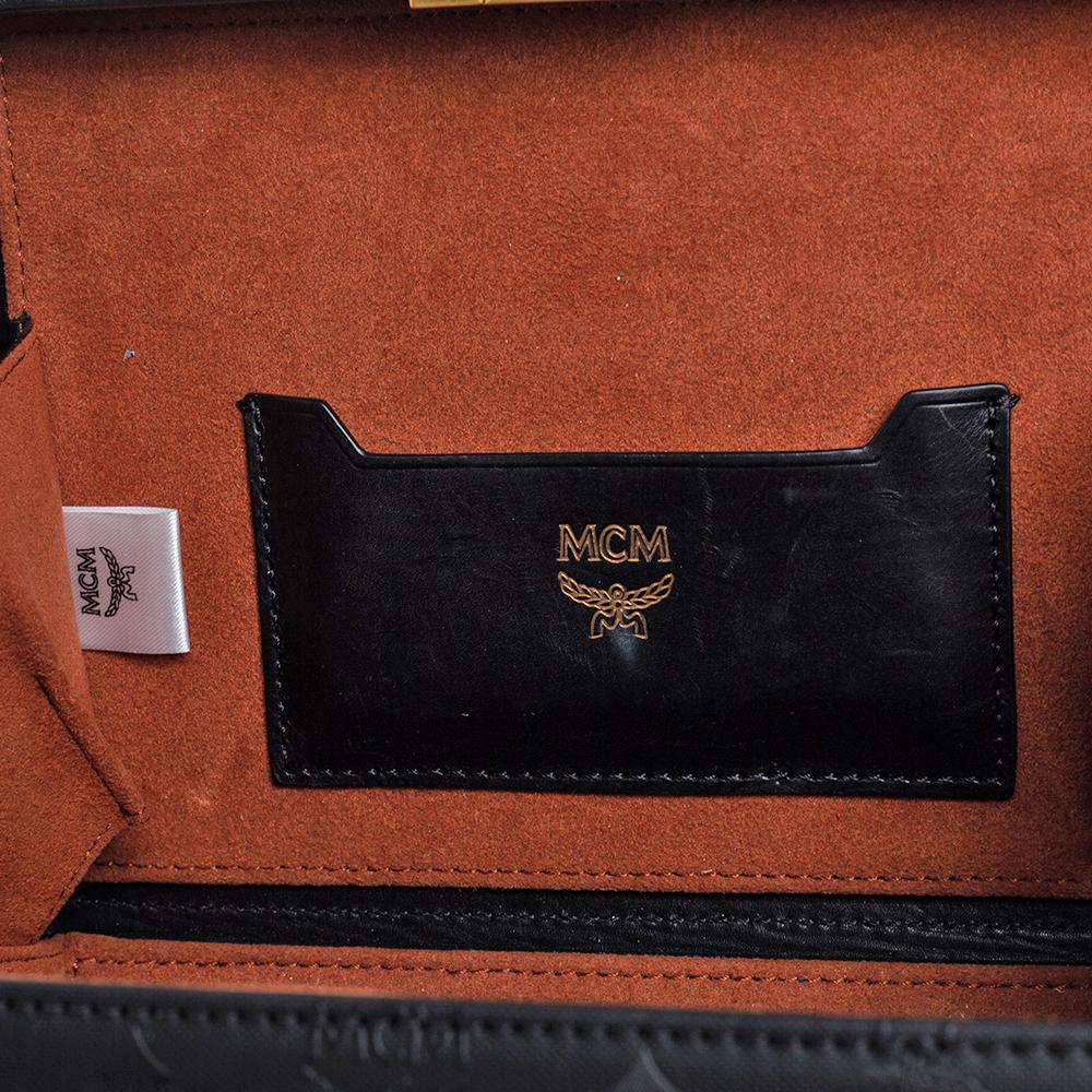 MCM Black Visetos Coated Canvas and Leather Berlin Box Bag 3