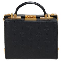 MCM Black Visetos Coated Canvas and Leather Berlin Box Bag