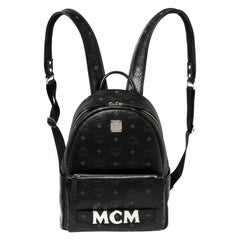 MCM Black Visetos Coated Canvas Trilogie Stark Backpack