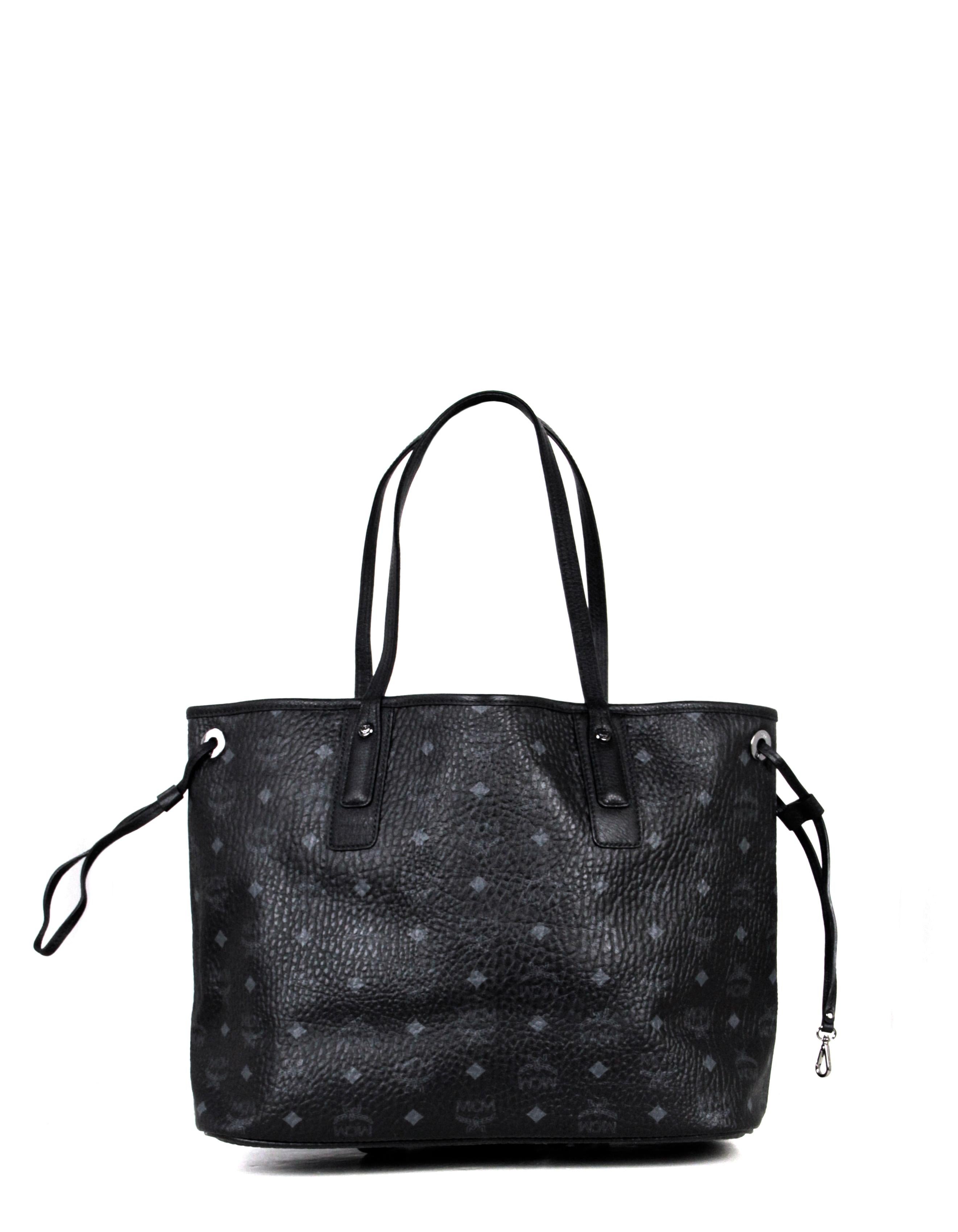 MCM Black Visetos Large Liz Reversible Shopper Tote Bag In Excellent Condition In New York, NY