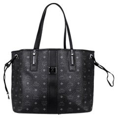 MCM Black Visetos Large Liz Reversible Shopper Tote Bag