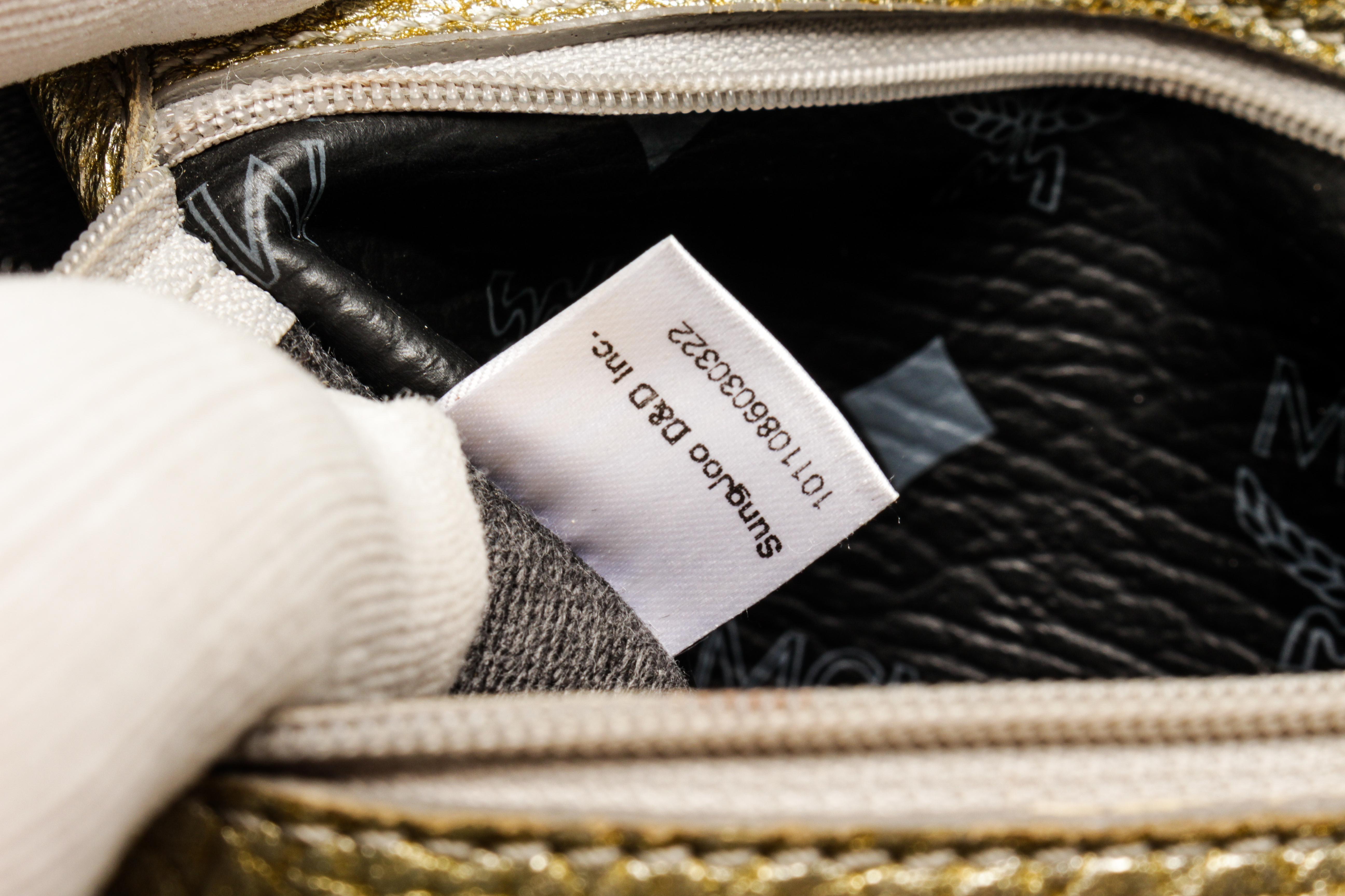 gold mcm tote
