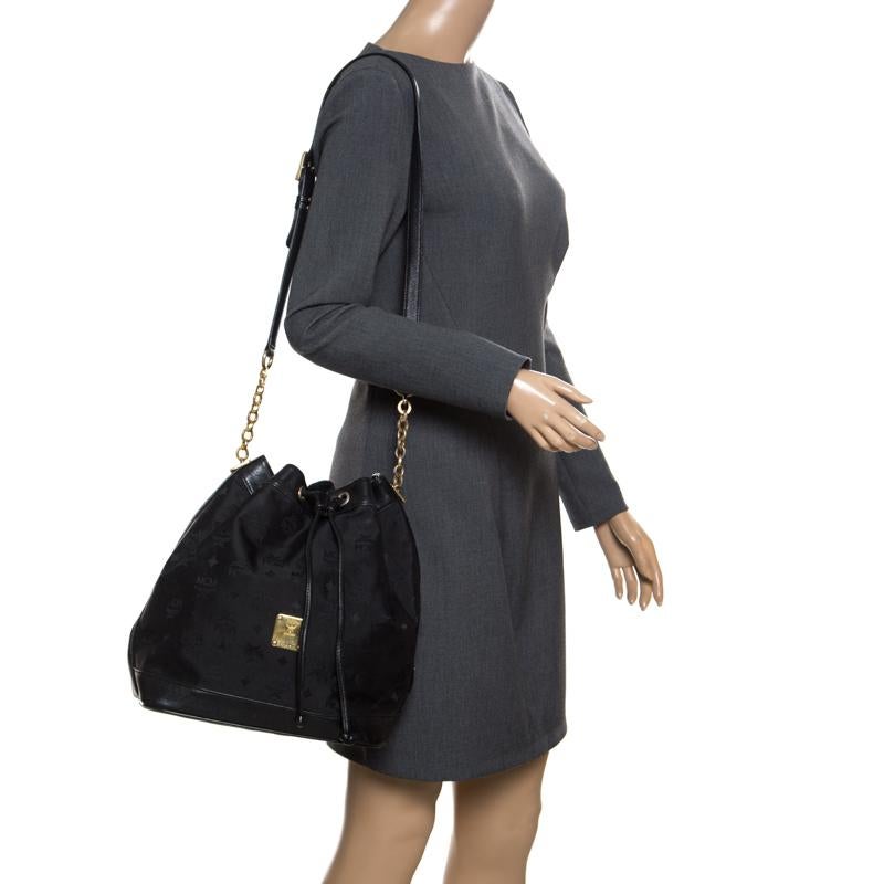 mcm bucket bag black