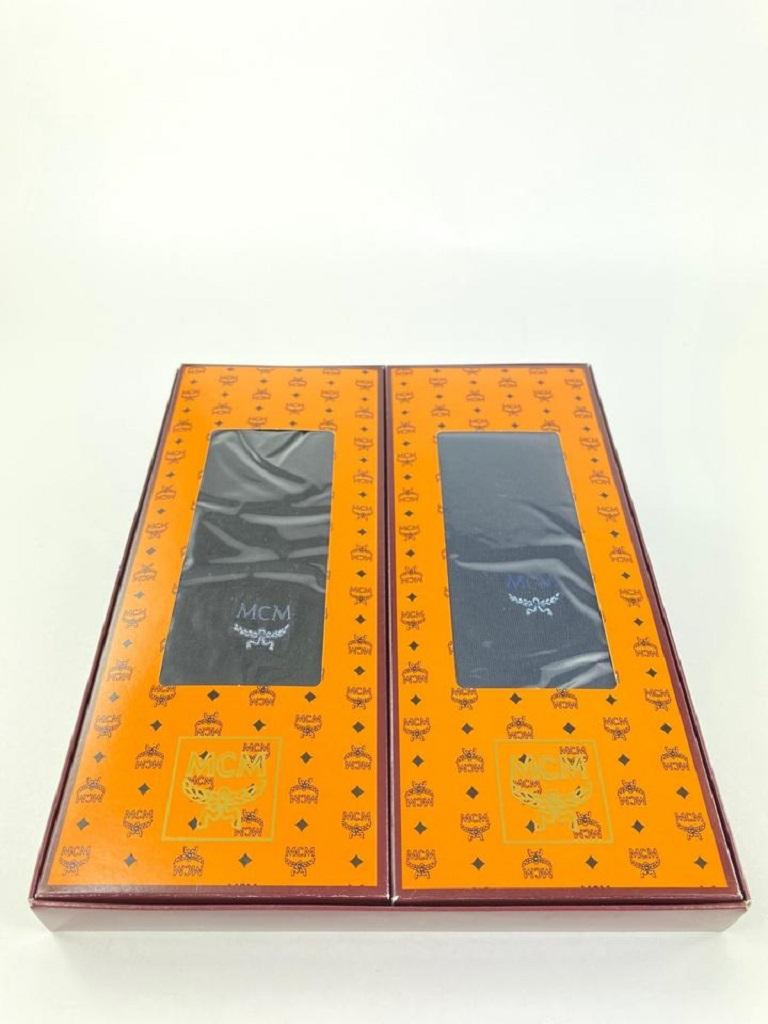 MCM Black x Navy Rare Vintage MCM Logo Socks 9m520 5