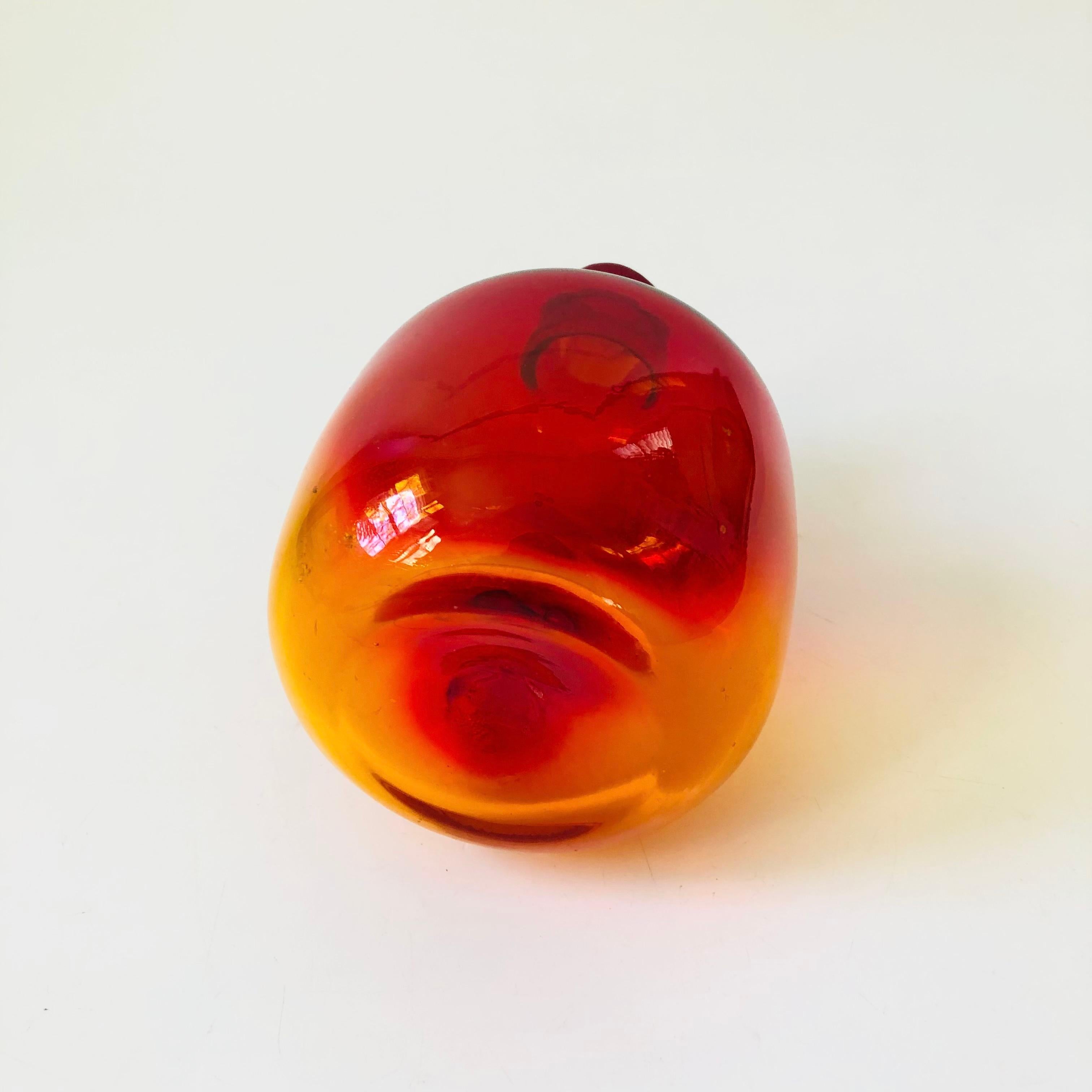 20th Century MCM Blenko Tangerine Bottle Vase