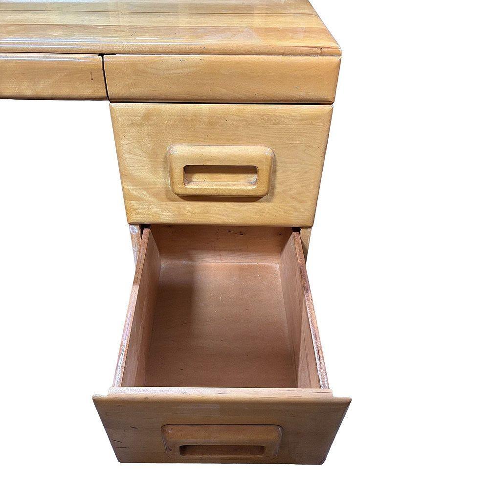 MCM Blond Maple Vanity/ Dressing Table w/ Bench by Russel Wright for Con For Sale 4