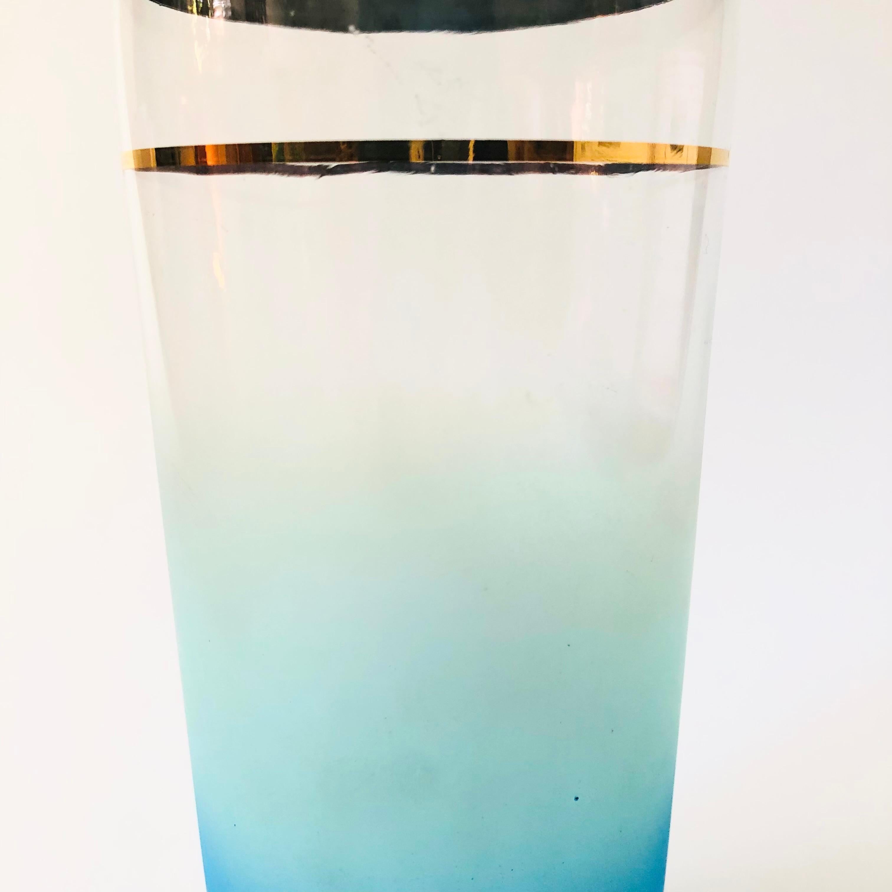 MCM Blue Blendo Glass Cocktail Shaker In Good Condition In Fairfield, CA