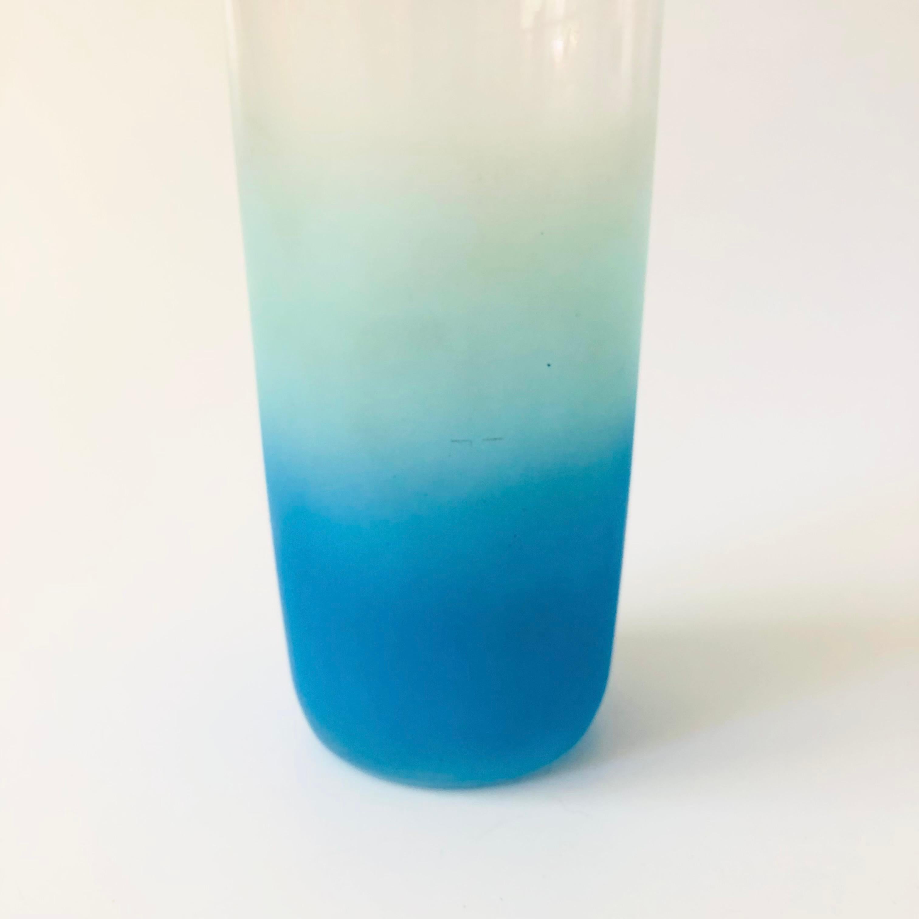 20th Century MCM Blue Blendo Glass Cocktail Shaker