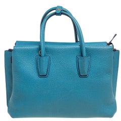 MCM Blue Leather Milla Park Avenue Satchel