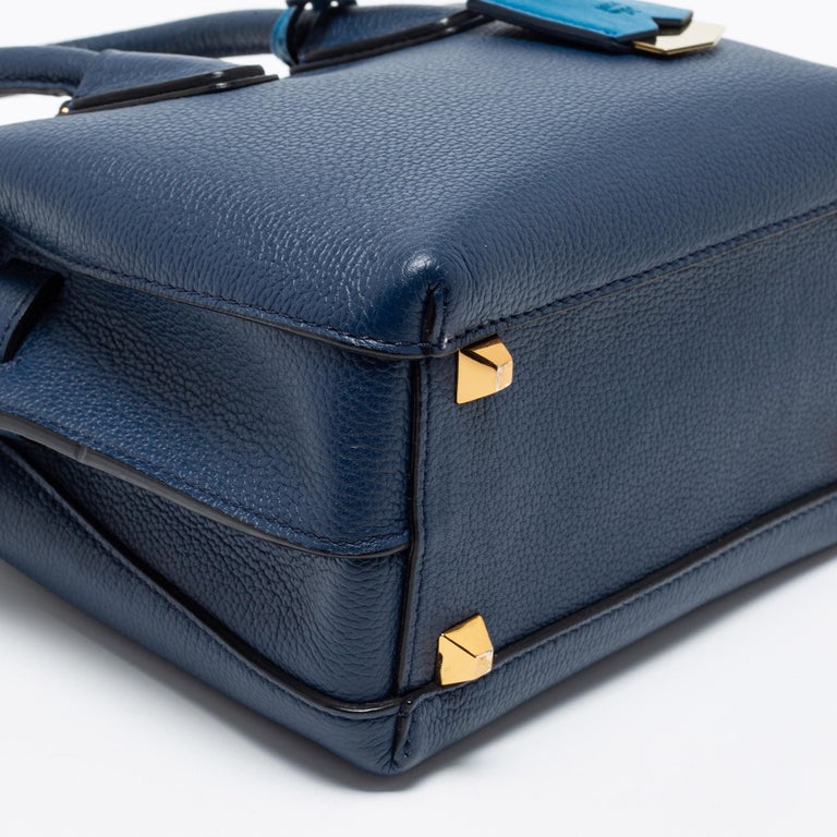 MCM Blue Leather Mini Milla Park Avenue Tote at 1stDibs