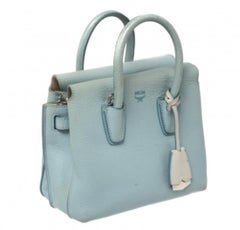 MCM Blue Leather Mini Milla Tote