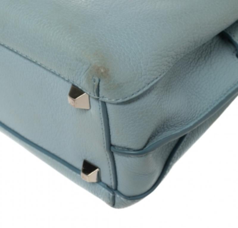 MCM Blue Leather Mini Milla Tote For Sale 2