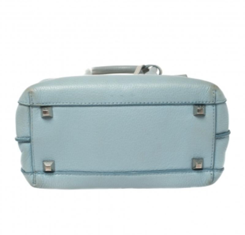 MCM Blue Leather Mini Milla Tote For Sale 3
